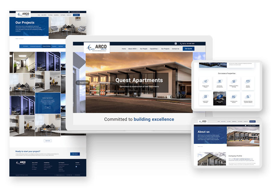 Mlanjom created the website for construction company ARCO to present their services